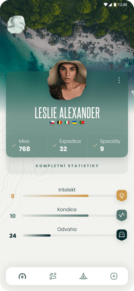 screenshot aplikace - profil